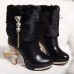 2023 Winter New Women Boots Waterproof Platform High Heel Thick with Women's Boots Rhinestones Decorative Comfortable Boots