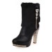 2023 Winter New Women Boots Waterproof Platform High Heel Thick with Women's Boots Rhinestones Decorative Comfortable Boots