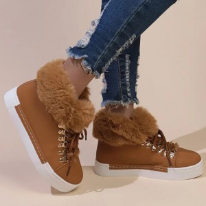 Women Boots Platform Winter Shoes Women‘s Boots Warm Ankle Winter Boots with Thick Ladies Snow Boots Botas Large Size
