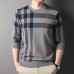High End Luxury Men's Knitted Pullover 2023Autumn/Winter New O-Neck Stripe Long Sleeved British Business Casual Warm Sweater Top