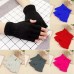 Korean New Half-finger Gloves Female Autumn and Winter Wool Warmth Fingerless Students Touch Screen Thick Knitted Wristband